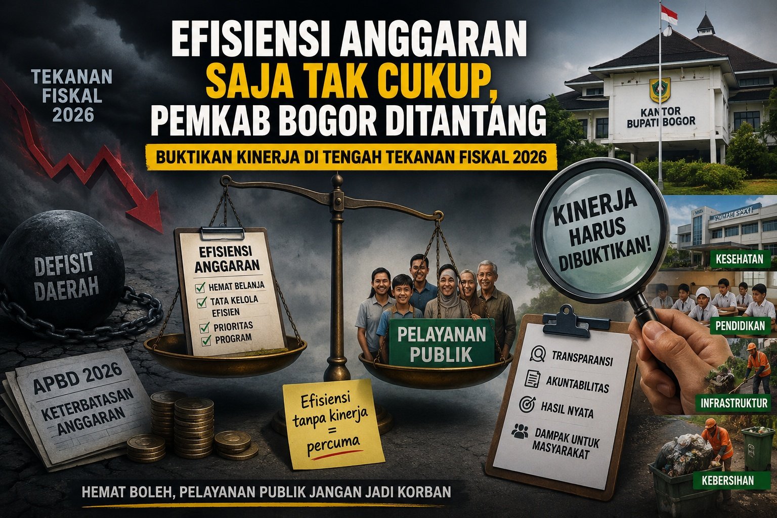 Efisiensi Anggaran Saja Tak Cukup, Pemkab Bogor Ditantang Buktikan Kinerja di Tengah Tekanan Fiskal 2026