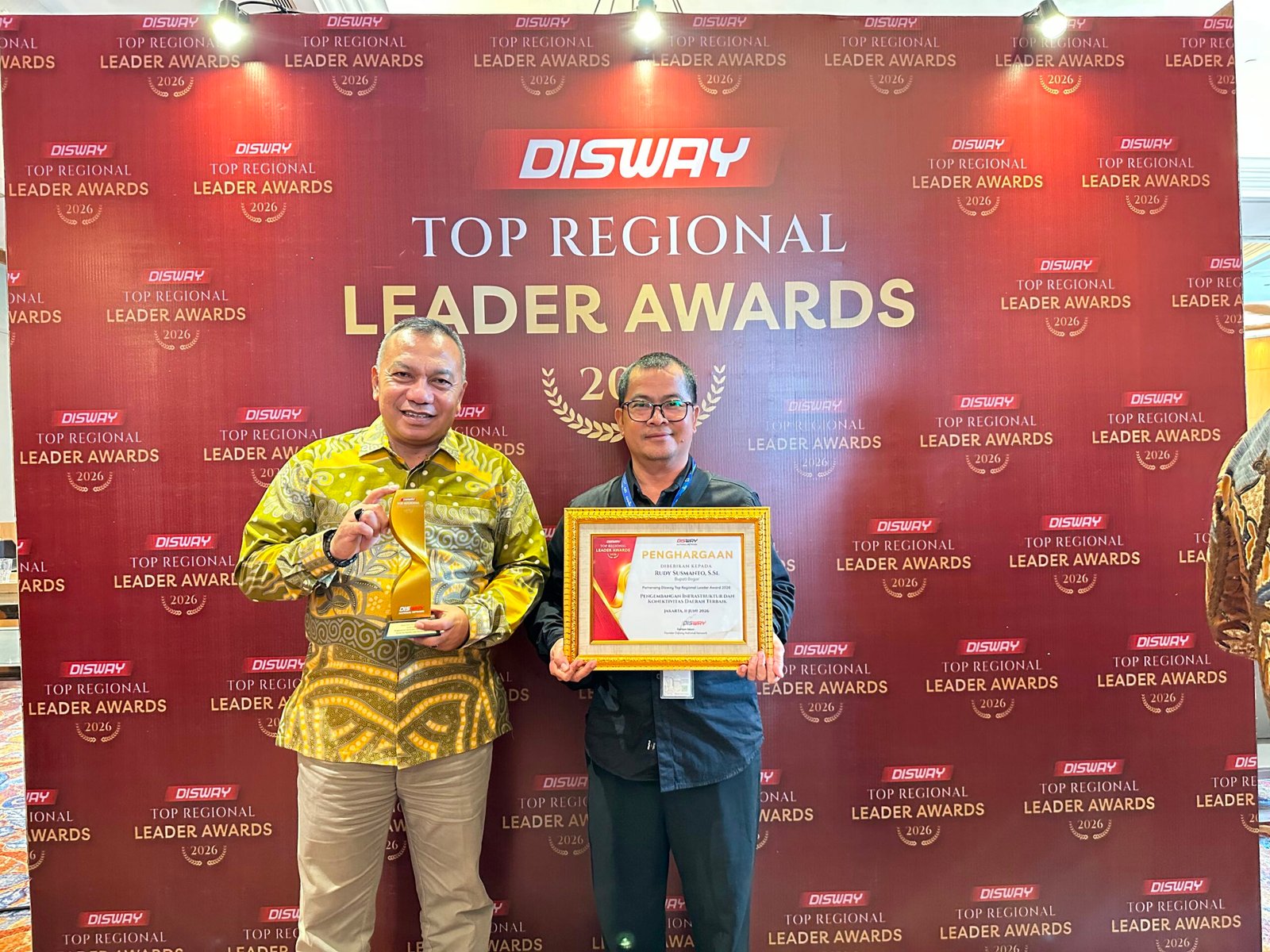 Rudy Susmanto Raih Disway Award 2026, Kabupaten Bogor Terbaik Bidang Infrastruktur