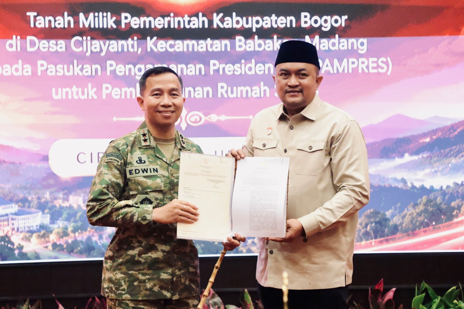 Rudy Susmanto Resmi Hibahkan Lahan untuk Pembangunan Rusun Paspampres
