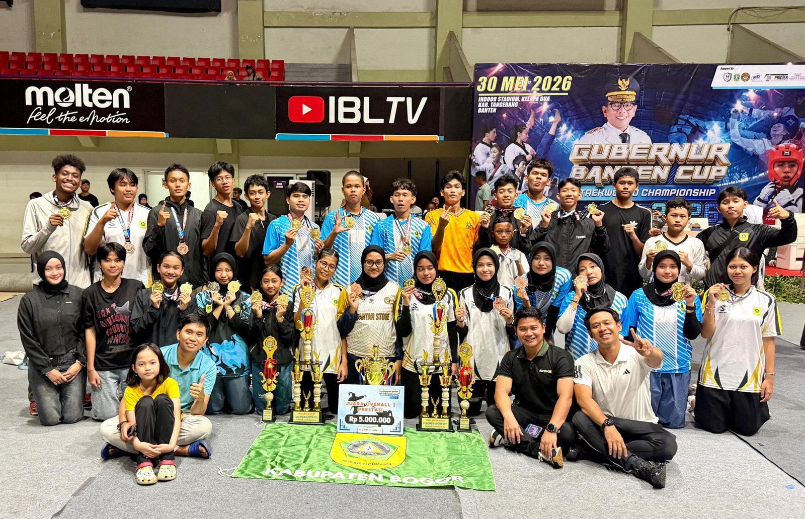 Taekwondo Kabupaten Bogor Borong 13 Emas di Gubernur Banten Cup 2026