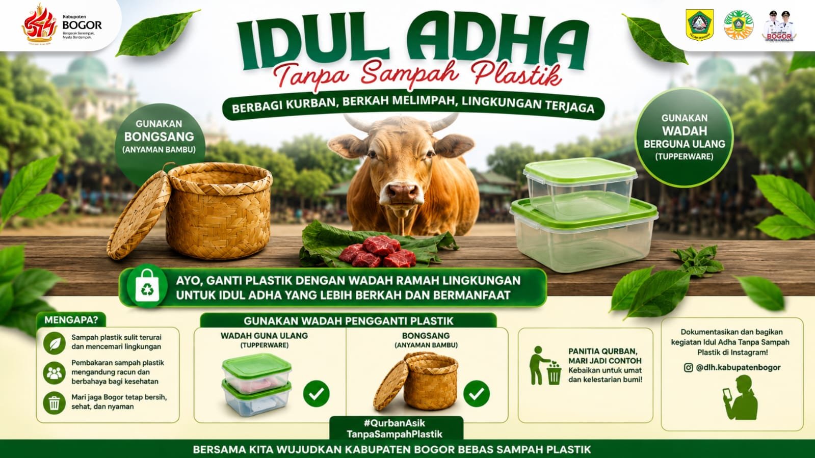 Idul Adha 2026 Tanpa Sampah Plastik, DLH Bogor Ajak Panitia Kurban Tinggalkan Kresek