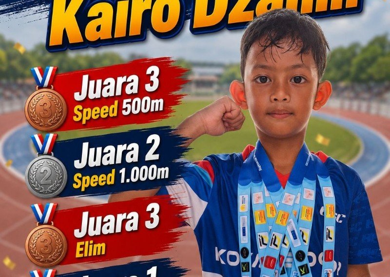 Kairo Dzahin Borong 4 Medali Kejurnas Sepatu Roda