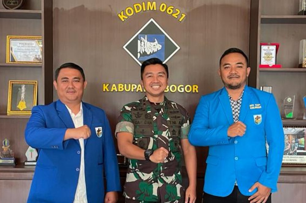 Perkuat Sinergi untuk Kondusifitas Pemilu 2024, Ketua DPD KNPI Kabupaten Bogor Kunjungi Dandim 0621 SK